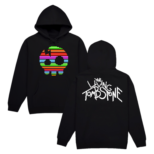 The Living Tombstone - 8 Bit Rainbow Skull Black Hoodie