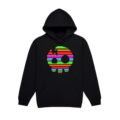 The Living Tombstone - 8 Bit Rainbow Skull Black Hoodie