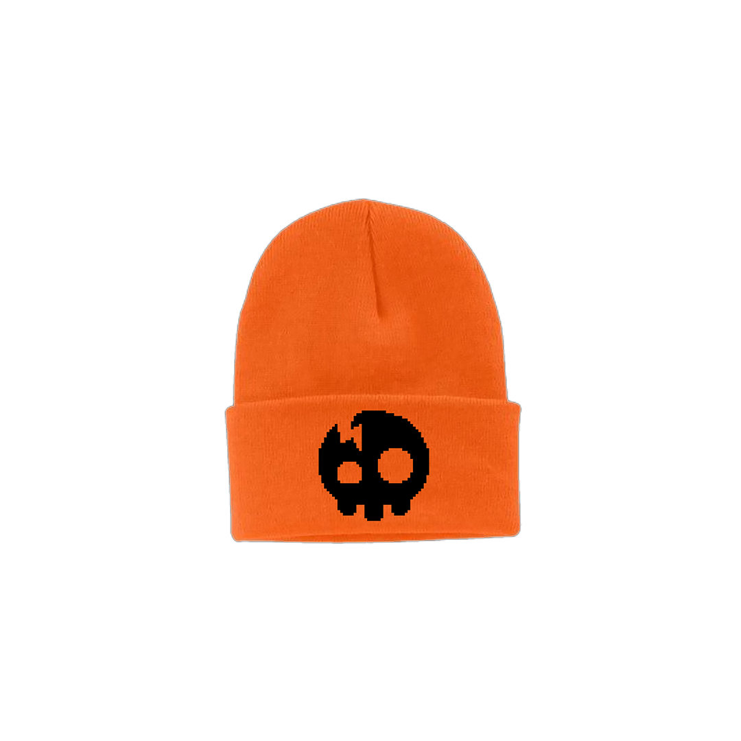 The Living Tombstone - Orange Skull Beanie