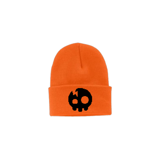 The Living Tombstone - Orange Skull Beanie